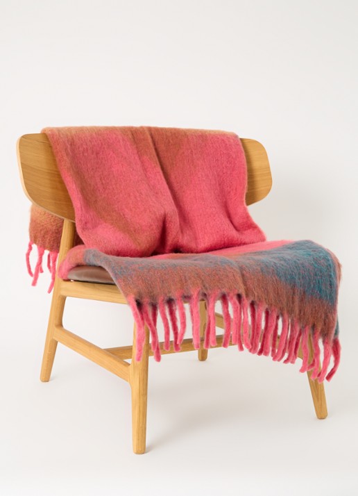 Malagoon Zapotec plaid 125 x 150 cm - voorkant 2 roze