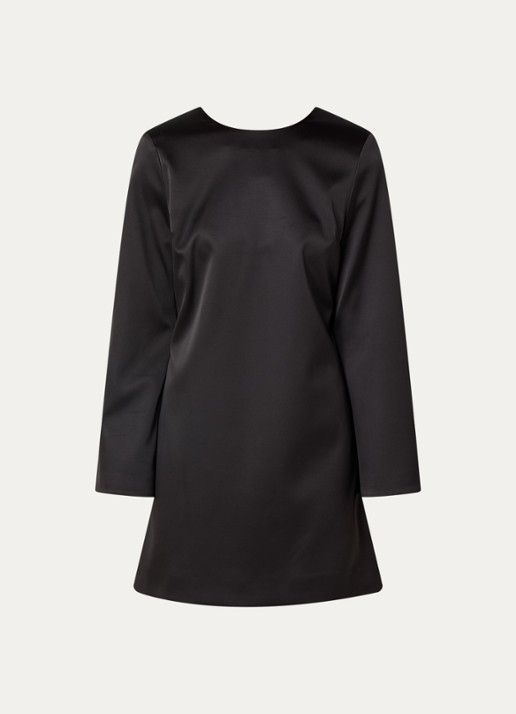 Malina Elna mini jurk met rugdecolleté - voorkant 2 zwart