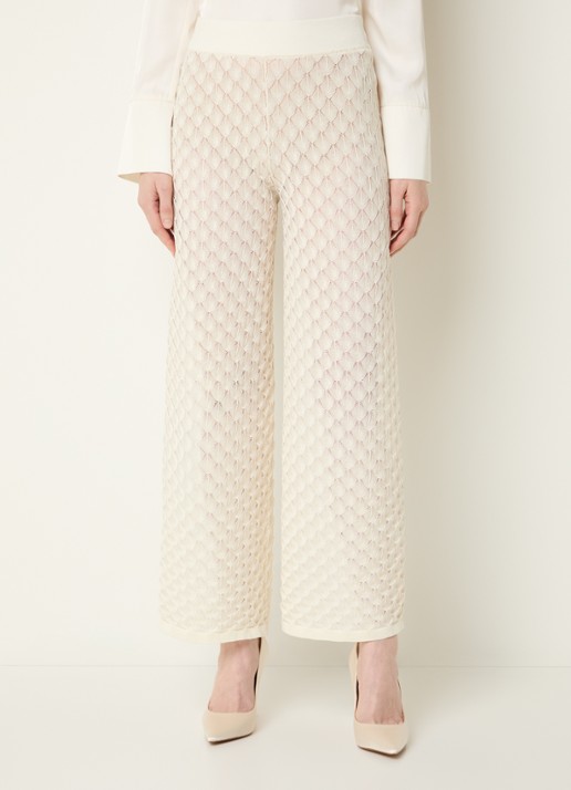 Malina Martina grofgebreide high waist wide fit broek