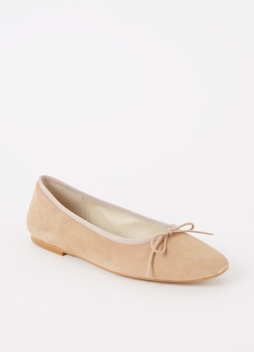 Mamba ballerina van suède - voorkant beige