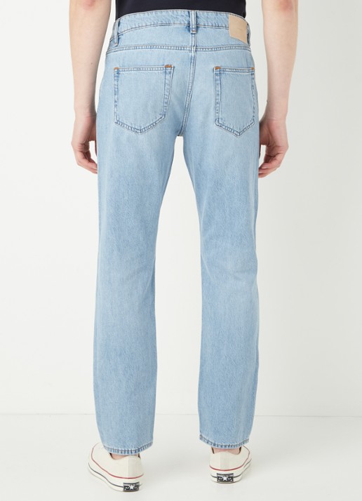 Mango Bob straight leg jeans met lichte wassing - achterkant 3 indigo