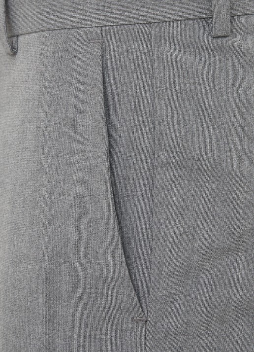 Mango Brasilia slim fit pantalon met persplooi - detail 2 grijs