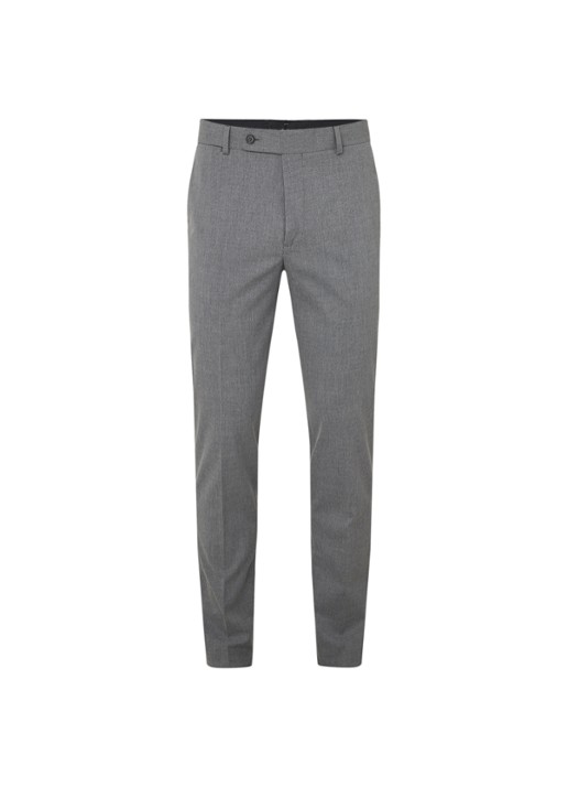 Mango Brasilia slim fit pantalon met persplooi - voorkant grijs