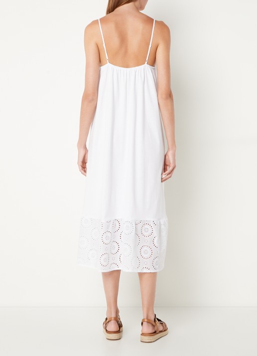 Mango Dina midi jurk met broderie  - achterkant 2 wit