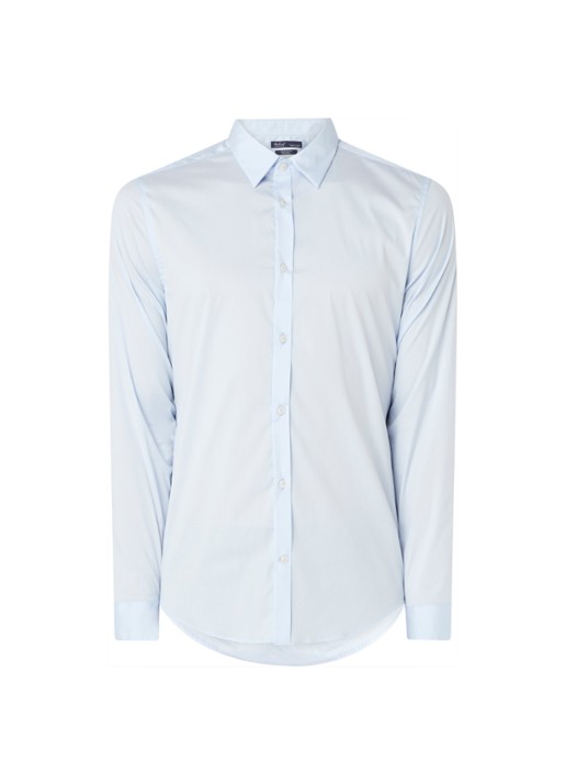Mango Emotion super slim fit overhemd  - voorkant 3 lichtblauw