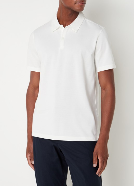 MANGO Ezequi regular fit polo  - detail 2 gebroken wit
