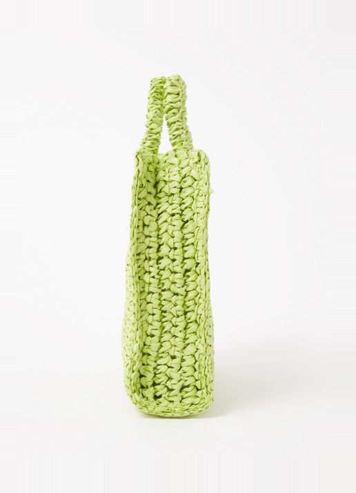 Mango Fez handtas van stro - detail 4 lime