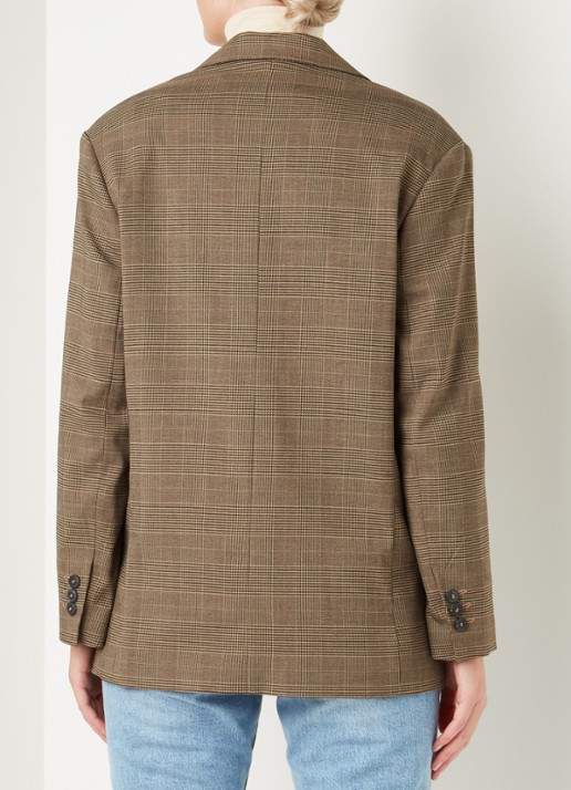 Mango James blazer met ruitdessin - achterkant 4 bruin