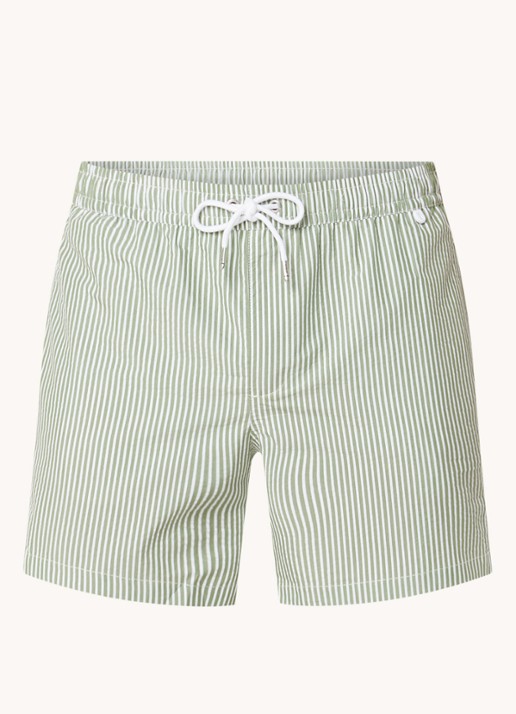 Mango Seer zwemshorts met streepprint - voorkant groen