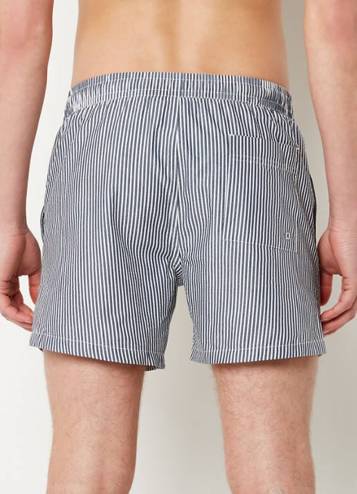 Mango Seer zwemshorts met streepprint - achterkant 4 donkerblauw