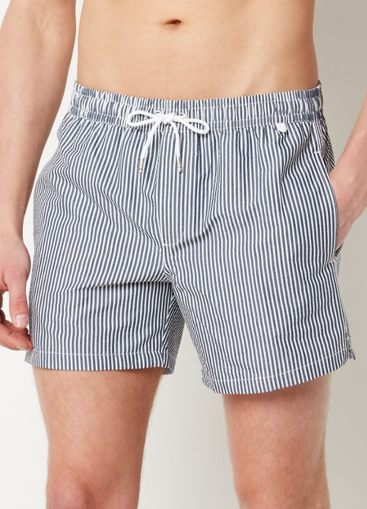 Mango Seer zwemshorts met streepprint - detail 3 donkerblauw