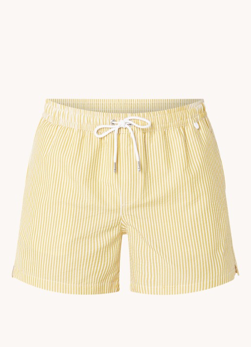 Mango Seer zwemshorts met streepprint - voorkant geel