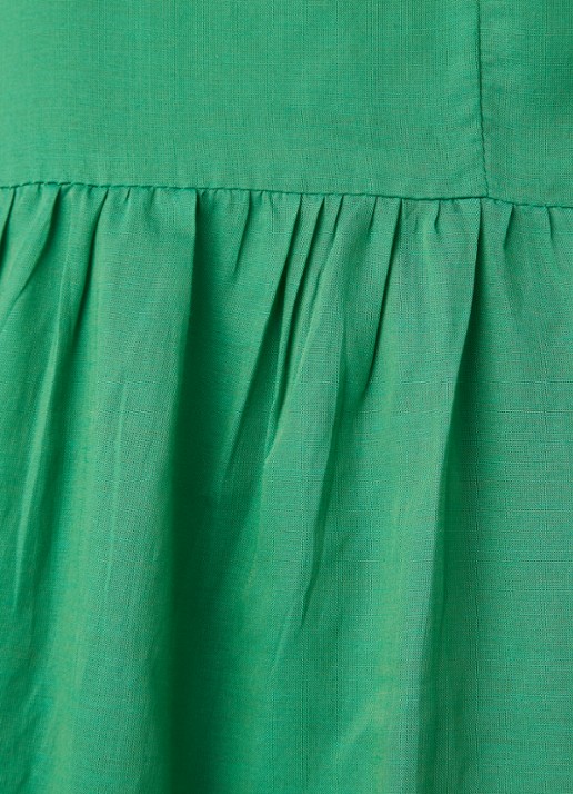 Mango Soli maxi jurk met spaghettibandjes - detail groen