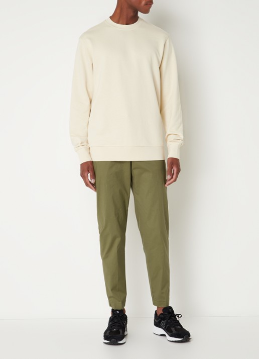 MANGO Trevi slim fit chino met steekzakken - voorkant 4 mosgroen