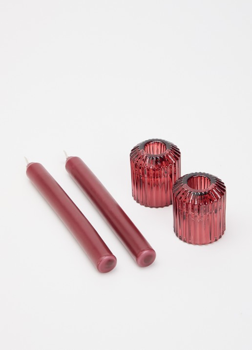 Mano Atelier Dinerkaars met houder set van 2  - voorkant 2 donkerrood