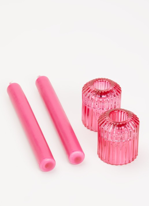 Mano Atelier Dinerkaars met houder set van 2  - voorkant 3 roze