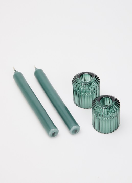 Mano Atelier Dinerkaars met houder set van 2  - voorkant 2 donkergroen