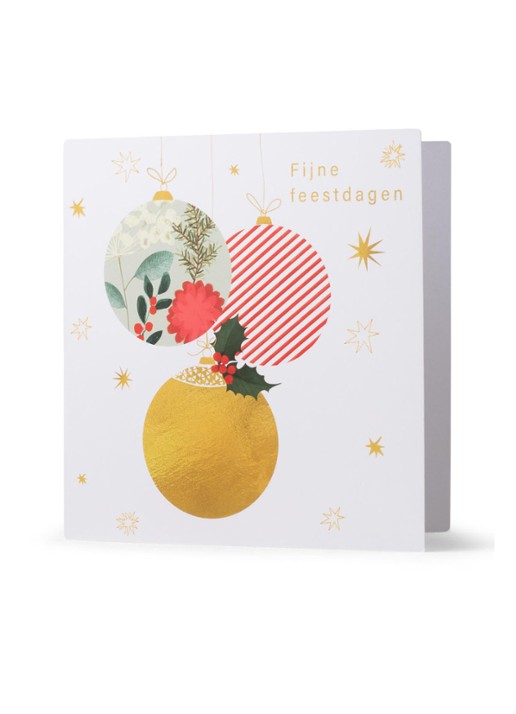 MAP Publishing Amnesty International Kerstbal kerstkaart - set van 8 inclusief enveloppen  - voorkant 3 multicolor