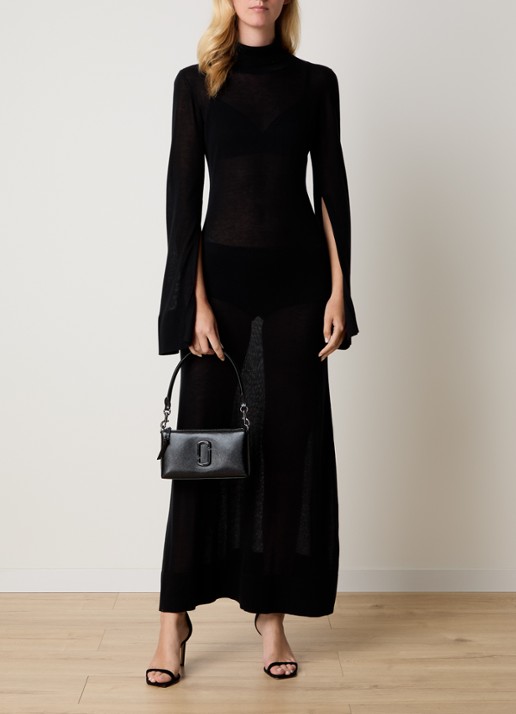 Marc Jacobs Le Pochette schoudertas van leer met afneembare schouderriem  - voorkant 3 zwart