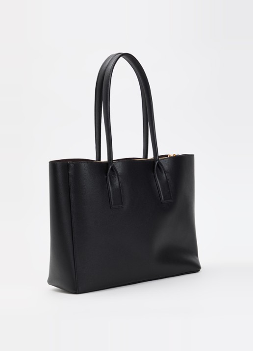 Marc Jacobs Pop J Marc Work shopper van leer met 13 inch laptopvak - achterkant zwart