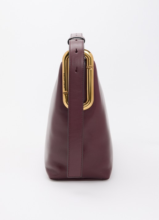 Marc Jacobs Scene Large schoudertas van leer met verstelbare schouderriem - detail 2 bordeauxrood