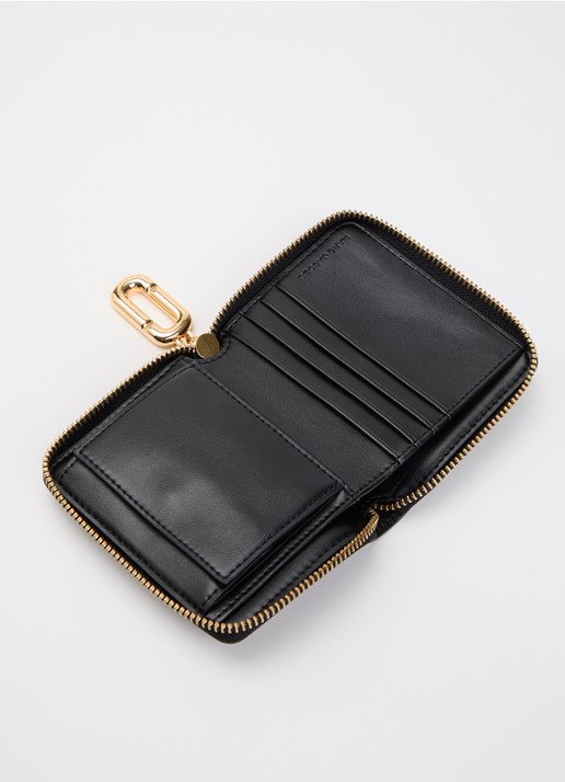 Marc Jacobs Scene Slim Compact portemonnee van leer - voorkant 3 zwart