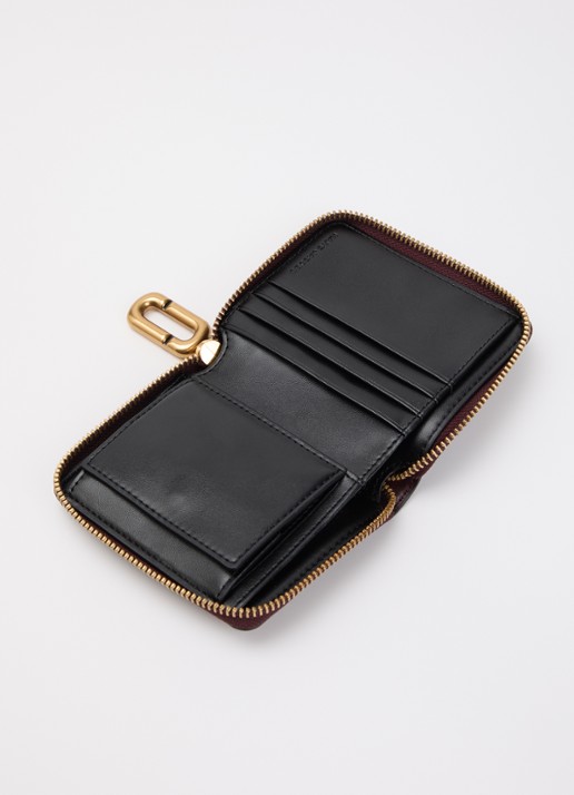 Marc Jacobs Scene Slim Compact portemonnee van leer - voorkant 3 bordeauxrood