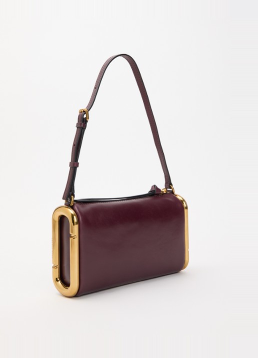 Marc Jacobs Scene Small schoudertas van leer met verstelbare schouderriem - achterkant aubergine