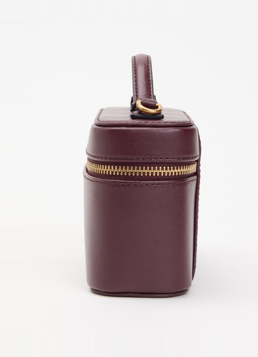 Marc Jacobs Scene Vanity handtas van leer met afneembare schouderriem  - detail 4 aubergine