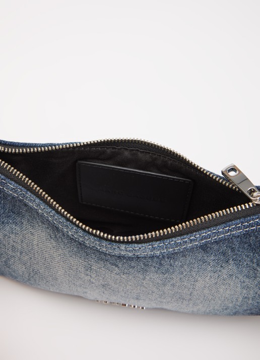 Marc Jacobs The Charm schoudertas van denim met afneembare schouderriem  - detail indigo