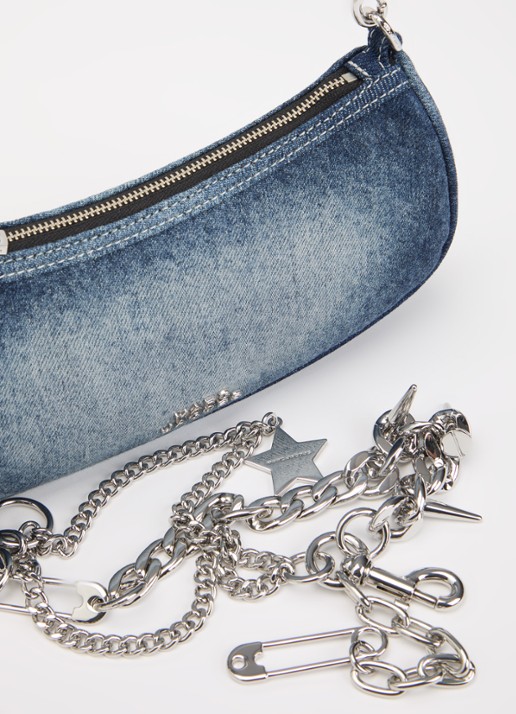 Marc Jacobs The Charm schoudertas van denim met afneembare schouderriem  - detail 4 indigo