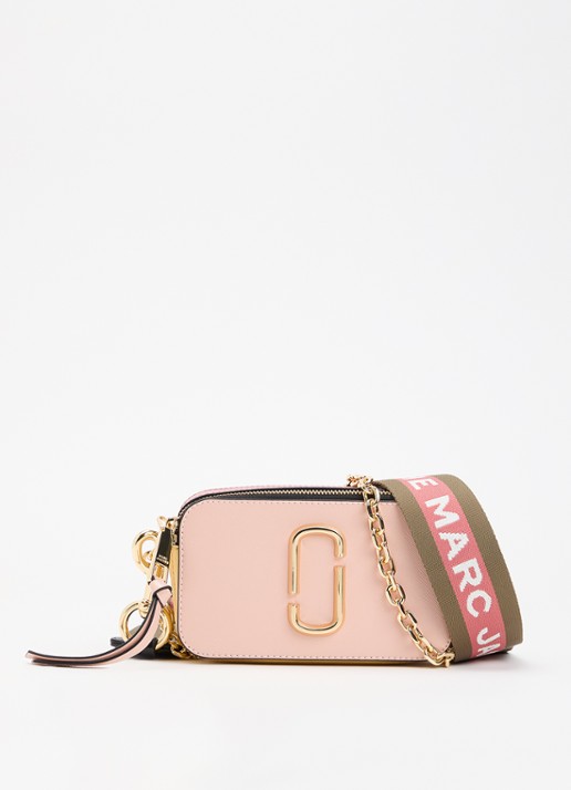 Marc Jacobs The Colourblock Chain Snapshot crossbodytas van leer met afneembare schouderriem