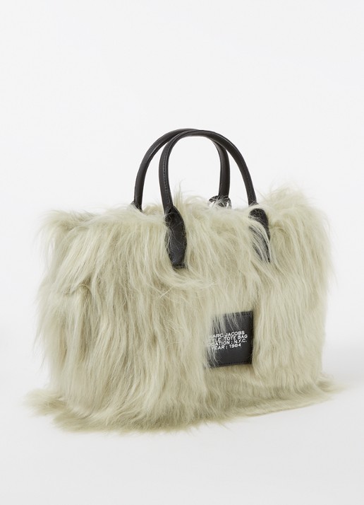 Marc Jacobs The Creature Mini Tote handtas met imitatiebont - achterkant 7 groen