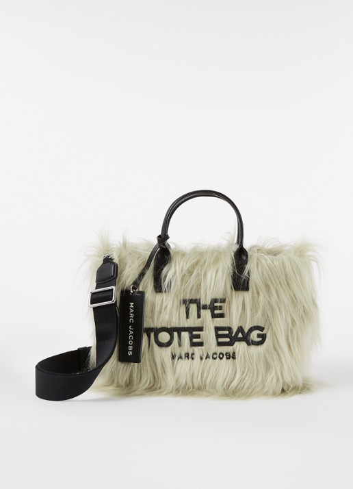 Marc Jacobs The Creature Mini Tote handtas met imitatiebont - voorkant groen