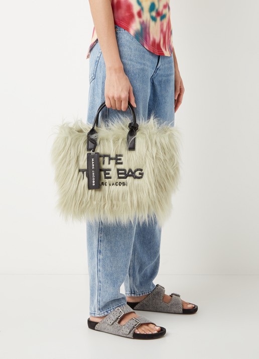 Marc Jacobs The Creature Mini Tote handtas met imitatiebont - voorkant 2 groen