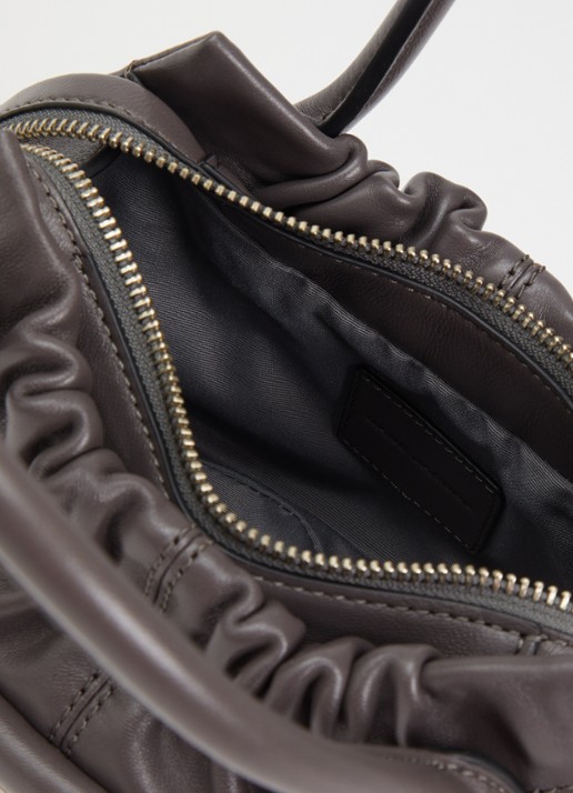 Marc Jacobs The Cristina Small Satchel handtas van lamsleer - detail 2 donkergrijs