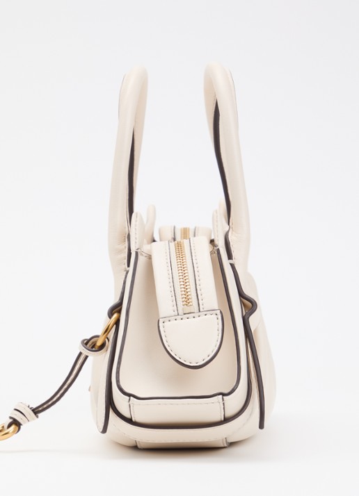 Marc Jacobs The Cristina Small Satchel handtas van leer - detail 3 ivoor