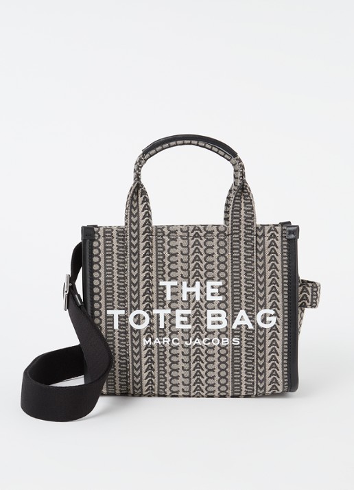 Marc Jacobs The Crossbody Tote handtas met logo - voorkant 2 donkerbeige