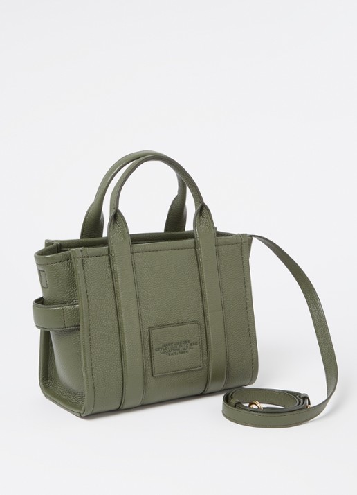 Marc Jacobs The Crossbody Tote handtas met logo - achterkant bronsgroen