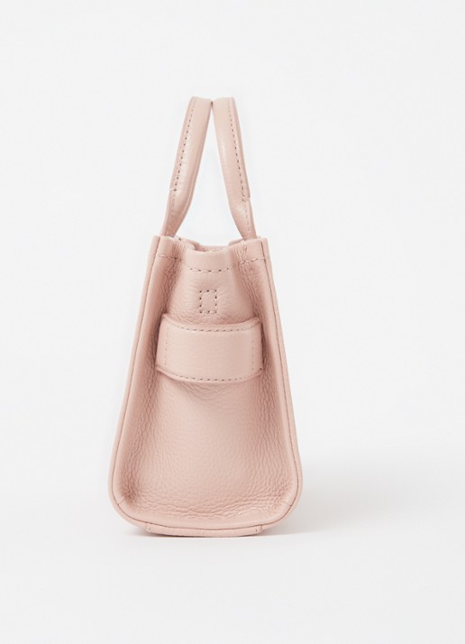 Marc Jacobs The Crossbody Tote handtas van leer - detail 4 lichtroze