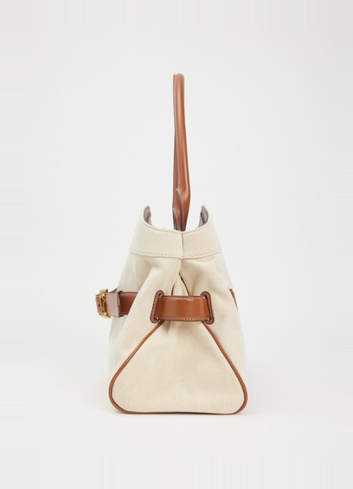 Marc Jacobs The Dakota Satchel schoudertas van canvas met kalfsleren details - detail 3 beige