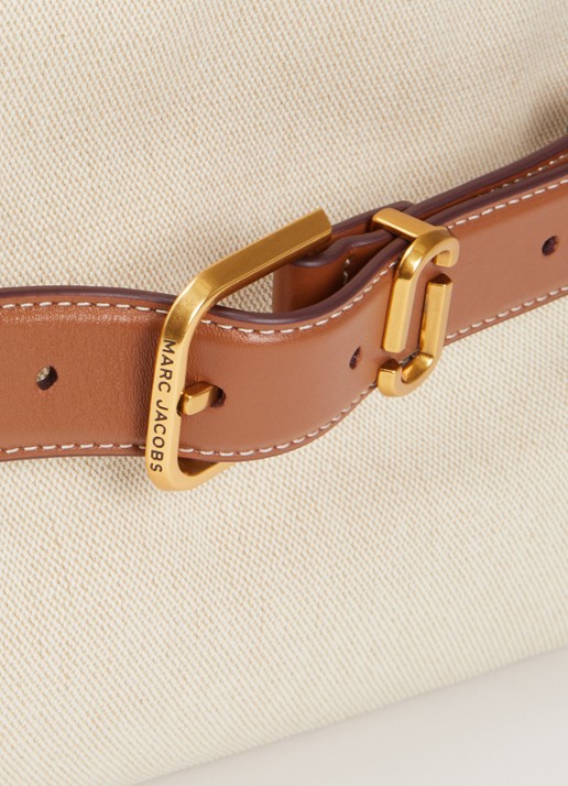 Marc Jacobs The Dakota Satchel schoudertas van canvas met kalfsleren details - detail 5 beige
