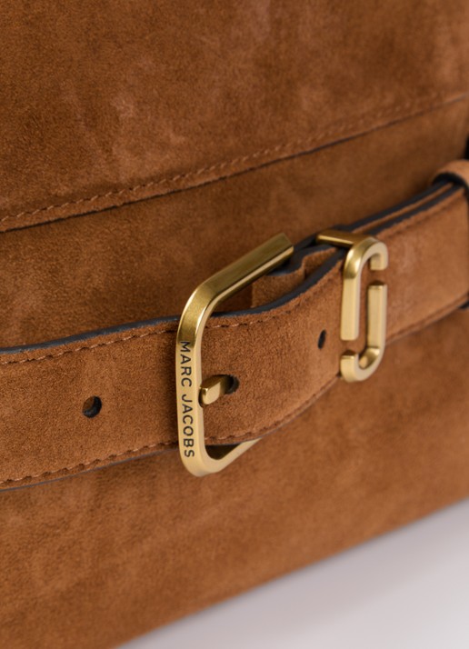 Marc Jacobs The Dakota schoudertas van suède met afneembare schouderriem - detail 4 cognac