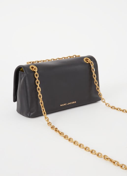 Marc Jacobs The Dual Chain Mini schoudertas van leer met verstelbare schouderriem - achterkant zwart