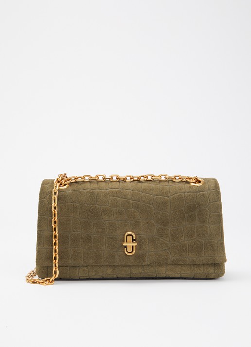 Marc Jacobs The Dual Chain Mini schoudertas van suède met verstelbare schouderriem