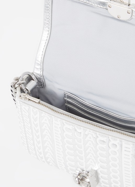 Marc Jacobs The J Marc Mini schoudertas van leer met metallic finish - detail 5 zilver