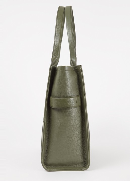 Marc Jacobs The Large Tote shopper van canvas met logoprint - detail 4 bronsgroen