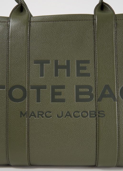 Marc Jacobs The Large Tote shopper van canvas met logoprint - detail 5 bronsgroen
