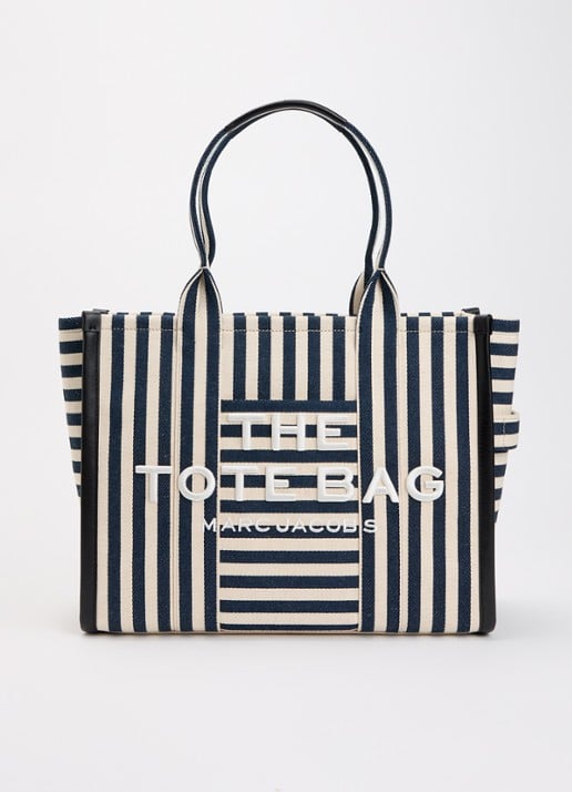 Marc Jacobs The Large Tote shopper van canvas met streepprint