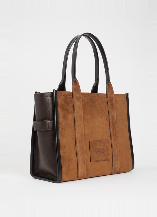 Marc Jacobs The Large Tote shopper van suède - achterkant 3 cognac